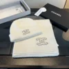 Chanel Unisex 100% Cashmere Two-Piece Winter Hat and Scarf Set - Ref. SCCHANEL0002