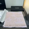 Chanel 26C Smoky Gray and White Wool-Blend CC Jacquard Scarf - 184 x 38 cm - Ref. SCCHANEL0024