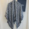 Chanel CC Logo Cotton-Cashmere-Silk Square Scarf - 122 x 122 cm
