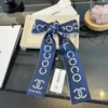 Chanel Reversible Silk Twill Ribbon Scarf for Hair, Handbags and Wrist Styling - 6 x 120 - Ref. SCCHANEL0041