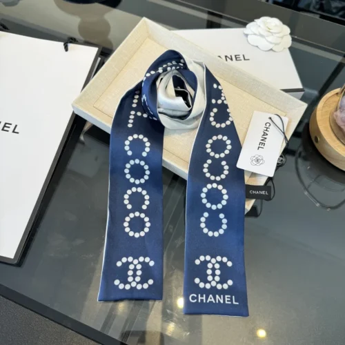 Chanel Reversible Silk Twill Ribbon Scarf for Hair, Handbags and Wrist Styling - 6 x 120 - Ref. SCCHANEL0041
