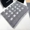 Chanel 100% Cashmere Scarf in Black and Cream Tones - 70 x 200 - Ref. SCCHANEL0043