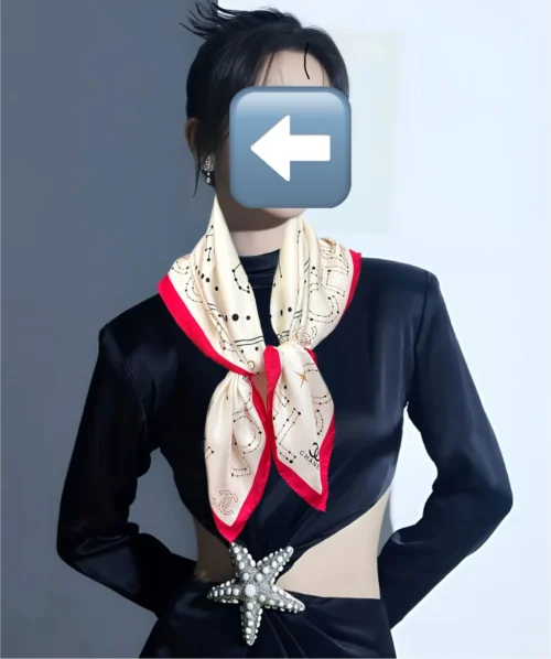 Chanel Constellation-Print Silk Twill Square Scarf with Hand-Rolled Edges - Ref. SCCHANEL0058