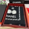 Chanel Camellia-Motif Scarf with a Soft, Smooth Finish