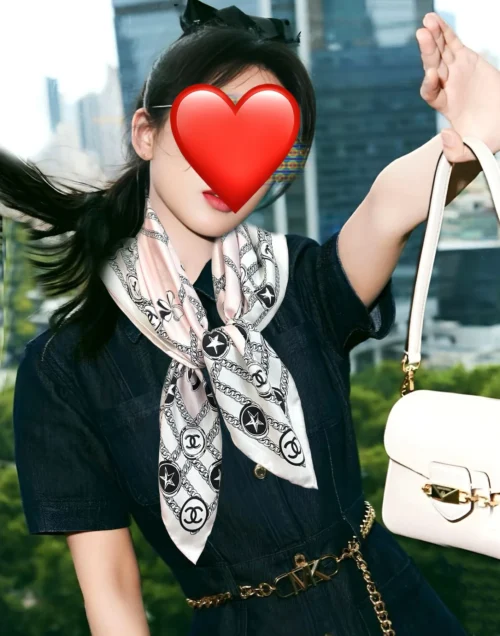 Chanel Double-Sided 18-Momme Scarf with Interwoven Lettering Motifs - Ref. SCCHANEL0142