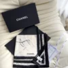 Chanel Large Velvet Square Scarf with Camellia Motifs - Ref. SCCHANEL0186