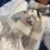 Chanel 100% Cashmere Small Scarf with a Ripple-Textured Finish - Ref. SCCHANEL0193