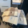 Chanel 100% Cashmere Small Scarf with a Ripple-Textured Finish - Ref. SCCHANEL0194