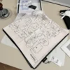 Chanel Silk Square Scarf with Camellia, Handbag and High-Heel Graffiti Print - Ref. SCCHANEL0279