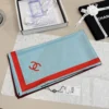 Chanel 100% Silk Colorblock CC Logo Square Scarf - 90 x 90 cm - Ref. SCCHANEL0283