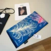 Chanel 100% Silk Feather-Motif Square Scarf - 90 x 90 cm - Ref. SCCHANEL0298