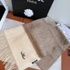 Chanel 100% Cashmere Small Scarf with a Ripple-Textured Finish - Ref. SCCHANEL0317