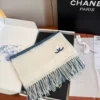 Chanel 100% Cashmere Small Scarf with a Ripple-Textured Finish - Ref. SCCHANEL0318