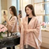 Unidentified Brand Wool Cape with Diamond-Check Jacquard - Ref. SCCOACH0023