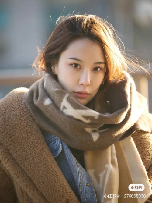 Coach Scarf - Model Styling Photo Reference