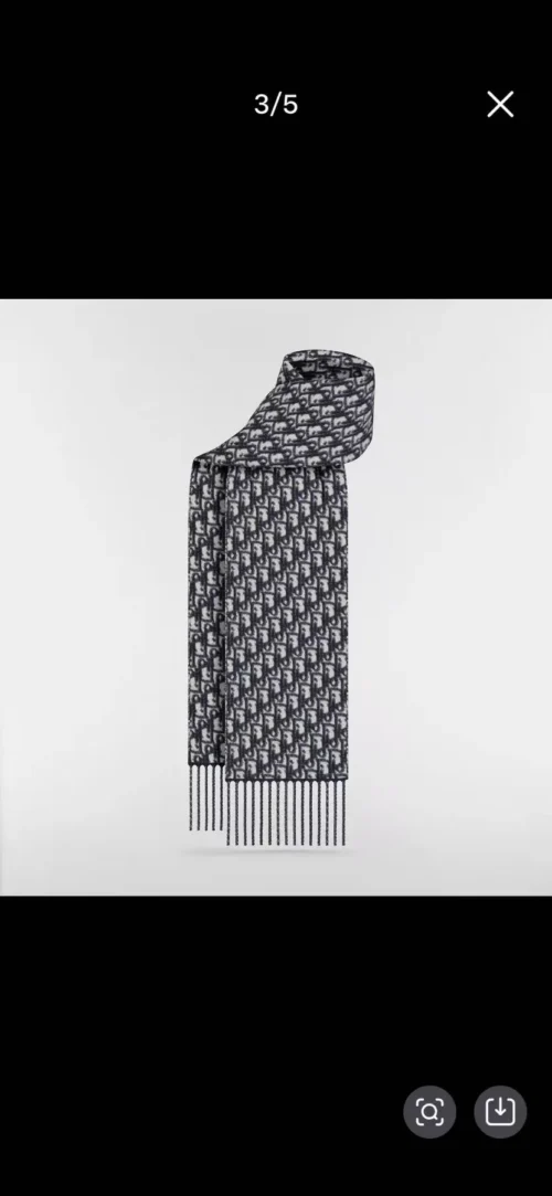 Dior Unisex 100% Cashmere Two-Tone Monogram Scarf - 150 x 18 cm - Ref. SCDIOR0001