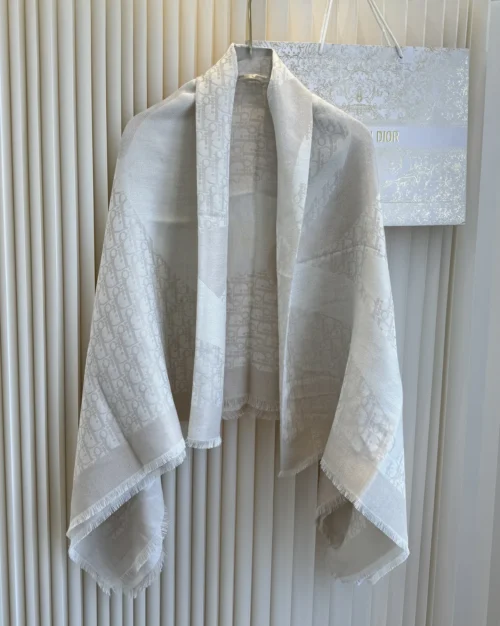 Dior Blush Pink Diamond-Jacquard Square Scarf and Shawl