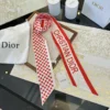 Dior Double-Layer Silk Ribbon Scarf with Polka-Dot Print - 6 x 100 - Ref. SCDIOR0012