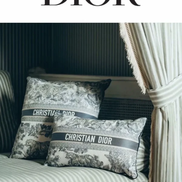 Dior Maison Jungle Tiger Embroidered Cushion with Cotton Pillow Insert