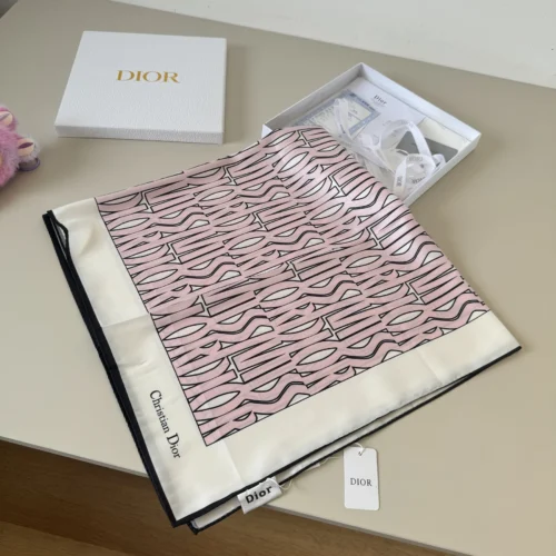 Dior 100% Silk Twill Printed Square Scarf with Hand-Rolled Edges - 90 x 90 cm - Ref. SCDIOR0024