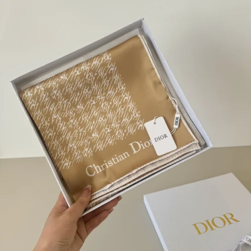 Dior 100% Silk Twill Printed Square Scarf with Hand-Rolled Edges - 90 x 90 cm - Ref. SCDIOR0027