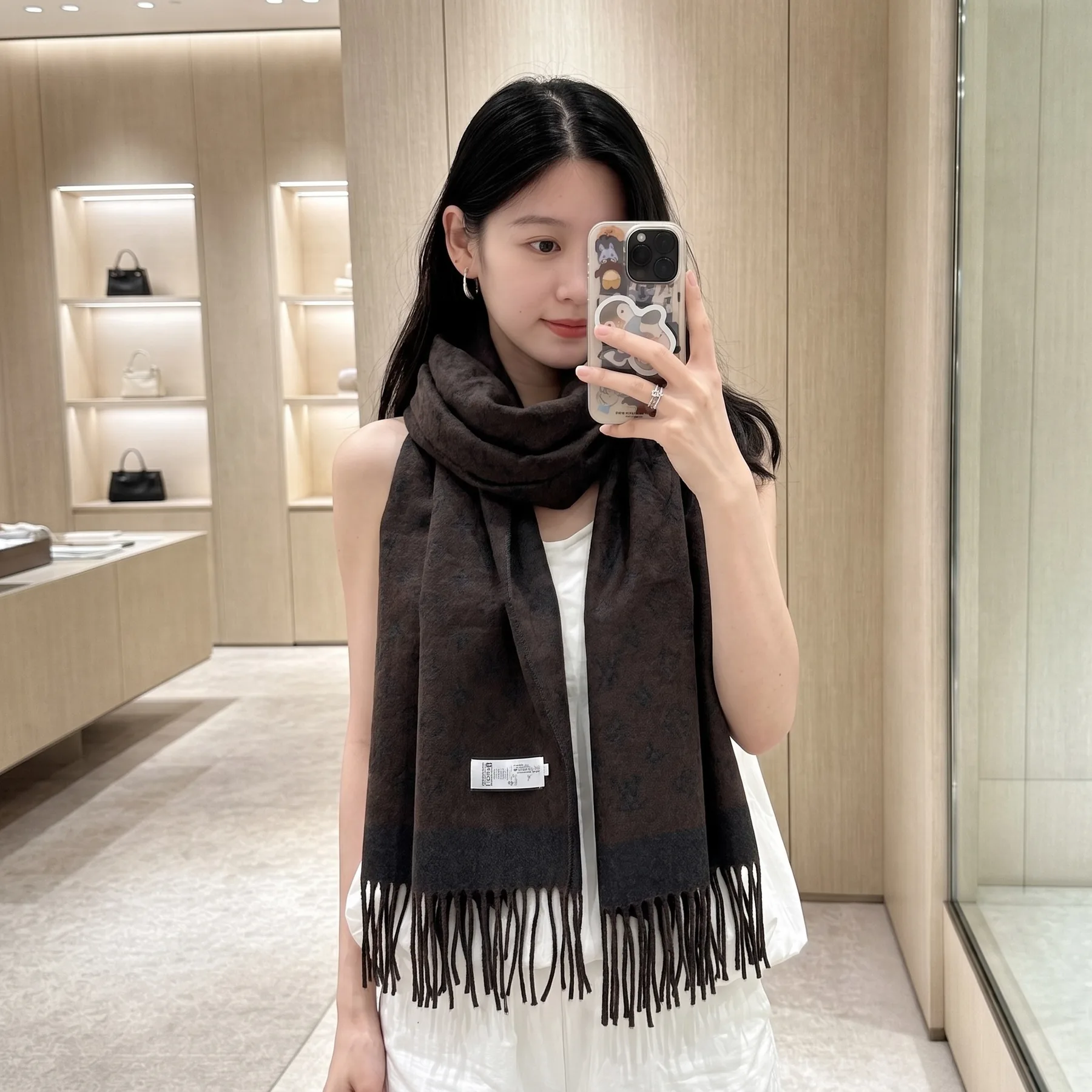 Dior DD-Motif Scarf with Delicate Fringed Edges - 36 x 180 cm - Ref. SCDIOR0033
