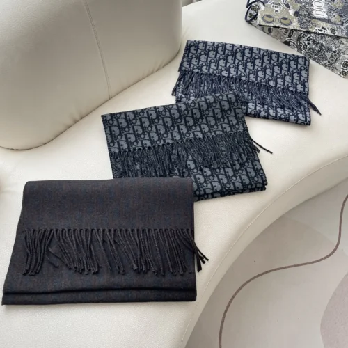 Dior DD-Motif Scarf with Delicate Fringed Edges - 36 x 180 cm - Ref. SCDIOR0033