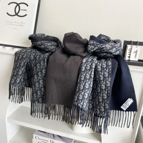 Dior DD-Motif Scarf with Delicate Fringed Edges - 36 x 180 cm - Ref. SCDIOR0033