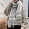 Dior Cashmere Cannage Scarf with Silver-Tone Thread Detailing - Ref. SCDIOR0068