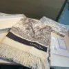 Dior Reversible 100% Cashmere Long Scarf with Animal Motifs and Fringes - 70 x 200 cm