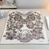 Dior Butterfly Around the World 100% Mulberry Silk Square Scarf - 90 x 90 cm - Ref. SCDIOR0126