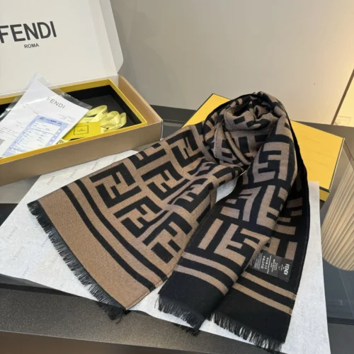 Fendi Reversible Wool Scarf for Autumn and Winter - 35 x 180 cm