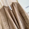 Fendi Camel FF Jacquard Silk-Wool Square Shawl - 140 x 140 cm