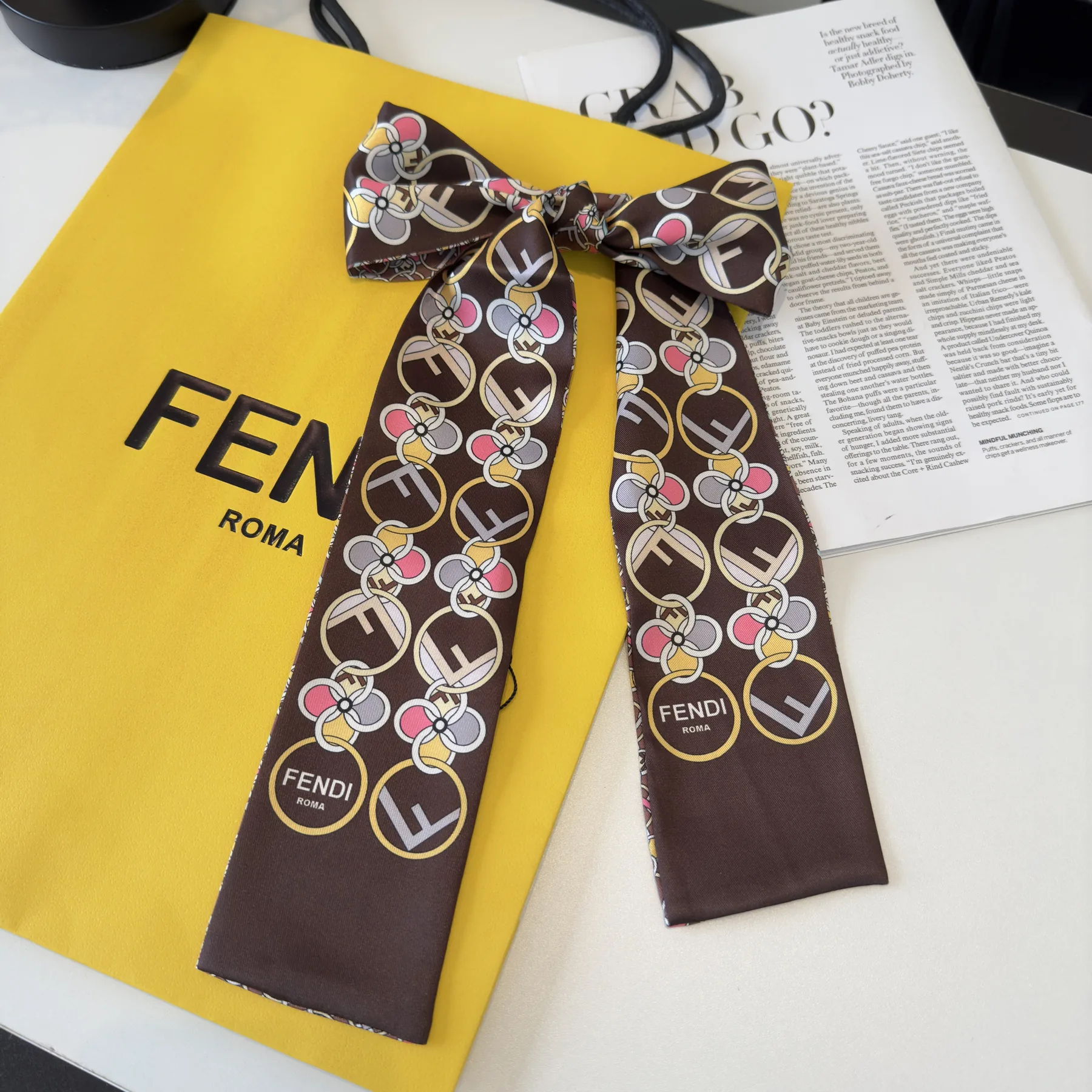 Fendi Twilly-Style Narrow Scarf for Hair and Handbag Styling - Ref. SCFENDI0009