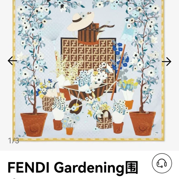 Fendi Reversible 18-Momme Silk Twill Square Scarf - 90 x 90 cm - SFD2604 - Ref. SCFENDI0021