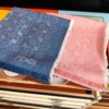Fendi Large Square Jacquard Shawl with Denim-Style Floral and F Motifs - Ref. SCFENDI0029