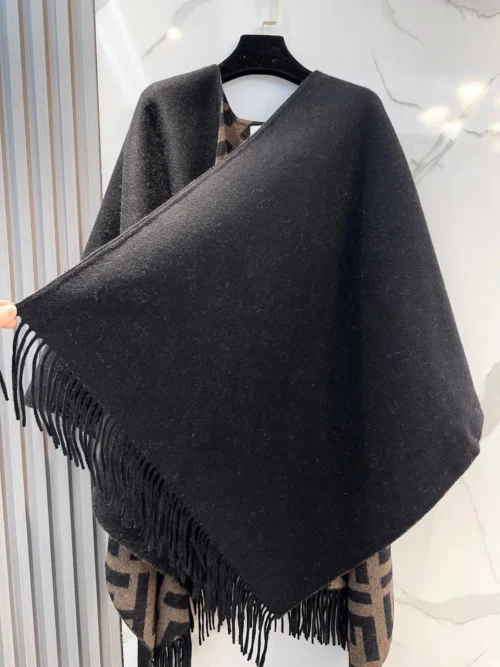 Fendi Reversible Heavyweight Cape with Allover FF Motifs - Ref. SCFENDI0035