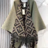 Fendi Reversible Heavyweight Cape with Allover FF Motifs - Ref. SCFENDI0036