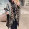 Fendi Reversible Heavyweight Cape with Allover FF Motifs - Ref. SCFENDI0037