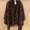 Fendi Pure Cashmere FF Hooded Cape and Shawl with Large Pockets - Ref. SCFENDI0040