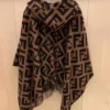 Fendi Pure Cashmere FF Hooded Cape and Shawl with Large Pockets - Ref. SCFENDI0040