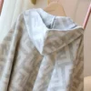 Fendi Pure Cashmere FF Hooded Cape and Shawl with Large Pockets - Ref. SCFENDI0041