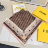 Fendi 100% Silk Square Scarf with FF, Baguette and Peekaboo Motifs - 90 x 90 cm - Ref. SCFENDI0050