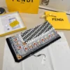 Fendi 100% Silk Square Scarf with FF, Baguette and Peekaboo Motifs - 90 x 90 cm - Ref. SCFENDI0052