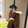 Fendi Core-Spun Yarn Scarf with Small-F Jacquard and Long Fringes - Ref. SCFENDI0058