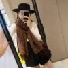 Fendi Core-Spun Yarn Scarf with Small-F Jacquard and Long Fringes - Ref. SCFENDI0058