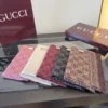 Gucci Reversible 100% Wool Small-GG Jacquard Shawl in Gray and Pink - 48 x 180 cm - Ref. SCGUCCI0009
