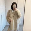 Gucci Milk-Tea Beige Scarf with Shimmering Metallic Threads
