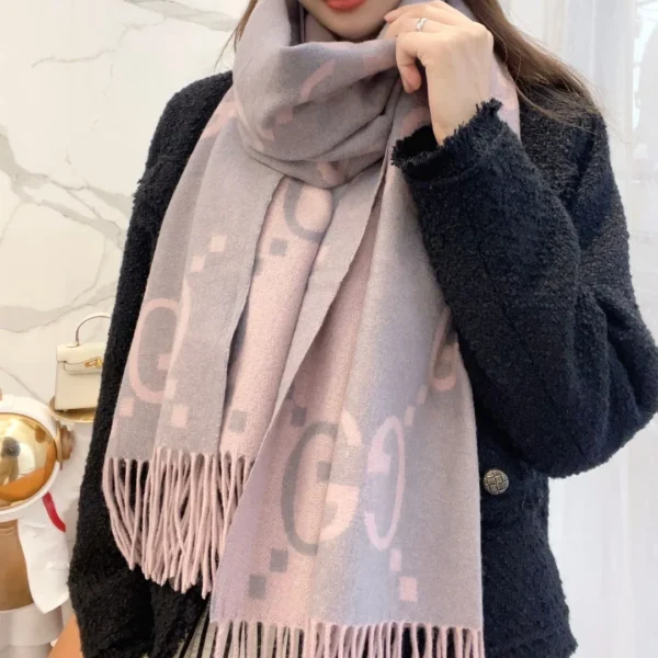 Gucci Unisex 100% Cashmere Reversible Oversized-G Jacquard Scarf - 45 x 200 cm - Ref. SCGUCCI0017