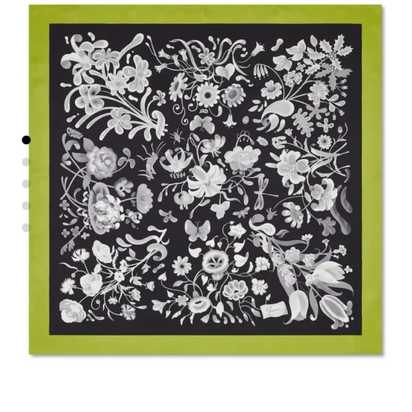 Gucci Allover Floral Reversible 18-Momme Silk Twill Square Scarf - 90 x 90 cm - SGC2602